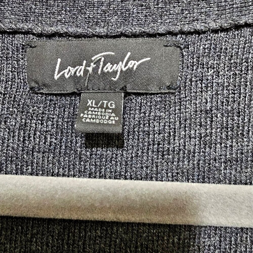 Lord & Taylor Womens XL Dark Gray V-Neck Long Sleeve Knit Sweater - Picture 4 of 11